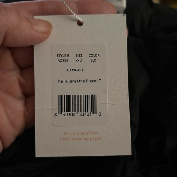 Andie The Tulum Rib One Piece LT Swimsuit Black Size XXL Tall NWT long torso - Picture 7 of 7